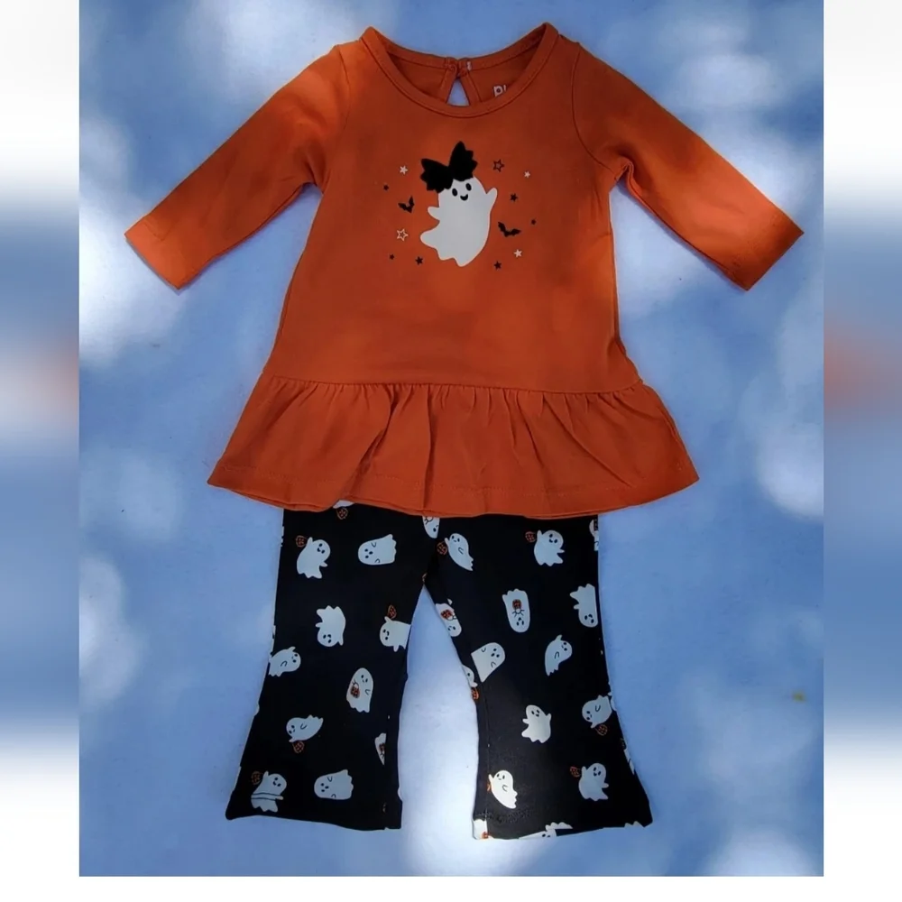 planet cotton Size 6m (1) -NEWBORN (2) AND 1- 9 MOUNTHGirls 2 pieceset halloween